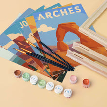 Load image into Gallery viewer, Mini Paint by Numbers Set 15x20cm (6 pieces) - National Parks - Desert Southwest