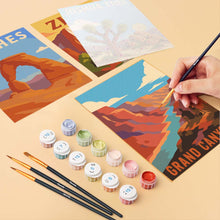 Load image into Gallery viewer, Mini Paint by Numbers Set 15x20cm (6 pieces) - National Parks - Desert Southwest