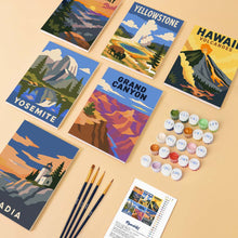 Load image into Gallery viewer, Mini Paint by Numbers Set 15x20cm (6 pieces) - National Parks - Iconic America