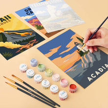 Load image into Gallery viewer, Mini Paint by Numbers Set 15x20cm (6 pieces) - National Parks - Iconic America
