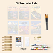 Load image into Gallery viewer, Mini Paint by Numbers Set 15x20cm (6 pieces) - National Parks - Iconic America