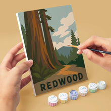 Load image into Gallery viewer, Mini Paint by Numbers Set 15x20cm (6 pieces) - National Parks - Pacific Coast and Cascades