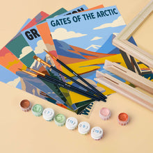 Load image into Gallery viewer, Mini Paint by Numbers Set 15x20cm (6 pieces) - National Parks - Alaska and Northern Rockies