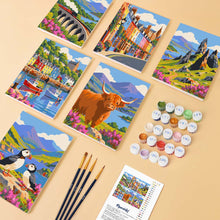 Load image into Gallery viewer, Mini Paint by Numbers Set 15x20cm (6 pieces) - Scotland Travel Classics