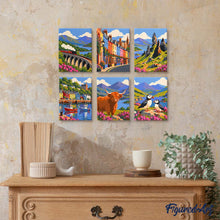Load image into Gallery viewer, Mini Paint by Numbers Set 15x20cm (6 pieces) - Scotland Travel Classics