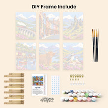 Load image into Gallery viewer, Mini Paint by Numbers Set 15x20cm (6 pieces) - Scotland Travel Classics