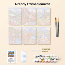 Load image into Gallery viewer, Mini Paint by Numbers Set 15x20cm (6 pieces) - Scotland Travel Classics