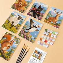 Load image into Gallery viewer, Mini Paint by Numbers Set 15x20cm (6 pieces) - Scottish Animals