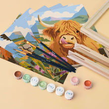 Load image into Gallery viewer, Mini Paint by Numbers Set 15x20cm (6 pieces) - Scottish Animals