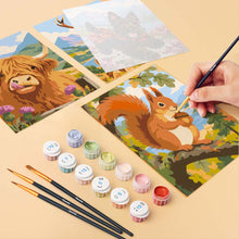 Load image into Gallery viewer, Mini Paint by Numbers Set 15x20cm (6 pieces) - Scottish Animals