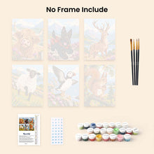 Load image into Gallery viewer, Mini Paint by Numbers Set 15x20cm (6 pieces) - Scottish Animals