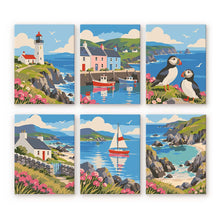 Load image into Gallery viewer, Mini Paint by Numbers Set 15x20cm (6 pieces) - Scottish Coast Figured'Art