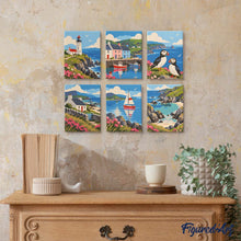 Load image into Gallery viewer, Mini Paint by Numbers Set 15x20cm (6 pieces) - Scottish Coast