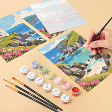 Load image into Gallery viewer, Mini Paint by Numbers Set 15x20cm (6 pieces) - Scottish Coast