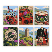 Load image into Gallery viewer, Mini Paint by Numbers Set 15x20cm (6 pieces) - Scottish Heritage Figured'Art