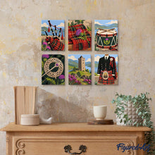 Load image into Gallery viewer, Mini Paint by Numbers Set 15x20cm (6 pieces) - Scottish Heritage