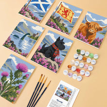 Load image into Gallery viewer, Mini Paint by Numbers Set 15x20cm (6 pieces) - Scottish Icons Collection