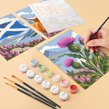 Load image into Gallery viewer, Mini Paint by Numbers Set 15x20cm (6 pieces) - Scottish Icons Collection