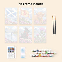 Load image into Gallery viewer, Mini Paint by Numbers Set 15x20cm (6 pieces) - Scottish Icons Collection