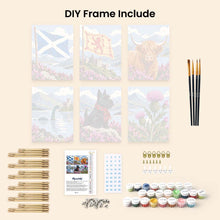 Load image into Gallery viewer, Mini Paint by Numbers Set 15x20cm (6 pieces) - Scottish Icons Collection