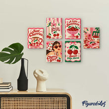 Load image into Gallery viewer, Mini Paint by Numbers Set 15x20cm (6 pieces) - Cherry Sweet Life