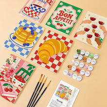Load image into Gallery viewer, Mini Paint by Numbers Set 15x20cm (6 pieces) - Retro Kitchen and Café