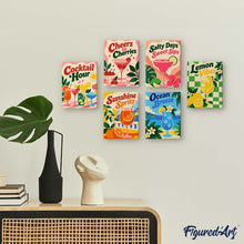 Load image into Gallery viewer, Mini Paint by Numbers Set 15x20cm (6 pieces) - Summer Sips