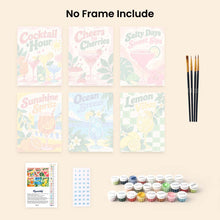 Load image into Gallery viewer, Mini Paint by Numbers Set 15x20cm (6 pieces) - Summer Sips
