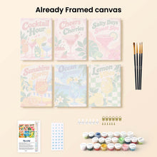 Load image into Gallery viewer, Mini Paint by Numbers Set 15x20cm (6 pieces) - Summer Sips