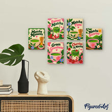 Load image into Gallery viewer, Mini Paint by Numbers Set 15x20cm (6 pieces) - Matcha Time