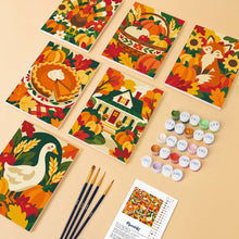 Load image into Gallery viewer, Mini Paint by Numbers Set 15x20cm (6 pieces) - Thanksgiving Folk Art