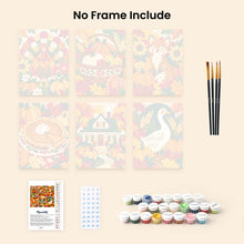 Load image into Gallery viewer, Mini Paint by Numbers Set 15x20cm (6 pieces) - Thanksgiving Folk Art