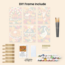 Load image into Gallery viewer, Mini Paint by Numbers Set 15x20cm (6 pieces) - Thanksgiving Folk Art