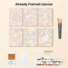 Load image into Gallery viewer, Mini Paint by Numbers Set 15x20cm (6 pieces) - Thanksgiving Folk Art