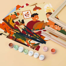 Load image into Gallery viewer, Mini Paint by Numbers Set 15x20cm (6 pieces) - Cozy Thanksgiving