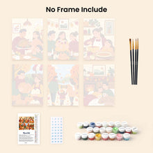 Load image into Gallery viewer, Mini Paint by Numbers Set 15x20cm (6 pieces) - Cozy Thanksgiving
