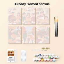 Load image into Gallery viewer, Mini Paint by Numbers Set 15x20cm (6 pieces) - Cozy Thanksgiving