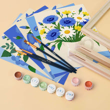 Load image into Gallery viewer, Mini Paint by Numbers Set 15x20cm (6 pieces) - Blue Wildflowers