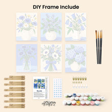 Load image into Gallery viewer, Mini Paint by Numbers Set 15x20cm (6 pieces) - Blue Wildflowers