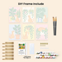 Load image into Gallery viewer, Mini Paint by Numbers Set 15x20cm (6 pieces) - Cats and Houseplants