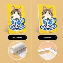 Load image into Gallery viewer, Mini Paint by Numbers Set 15x20cm (6 pieces) - Cats in Teacups