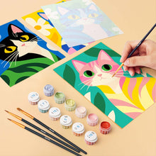 Load image into Gallery viewer, Mini Paint by Numbers Set 15x20cm (6 pieces) - Colorful Cats
