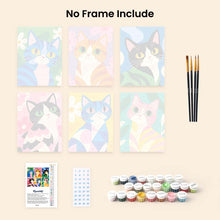 Load image into Gallery viewer, Mini Paint by Numbers Set 15x20cm (6 pieces) - Colorful Cats