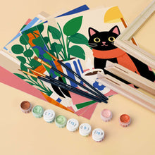 Load image into Gallery viewer, Mini Paint by Numbers Set 15x20cm (6 pieces) - Cozy Cat Moments