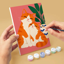 Load image into Gallery viewer, Mini Paint by Numbers Set 15x20cm (6 pieces) - Cozy Cat Moments