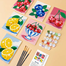 Load image into Gallery viewer, Mini Paint by Numbers Set 15x20cm (6 pieces) - Disco Fruit