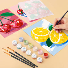 Load image into Gallery viewer, Mini Paint by Numbers Set 15x20cm (6 pieces) - Disco Fruit