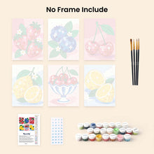Load image into Gallery viewer, Mini Paint by Numbers Set 15x20cm (6 pieces) - Disco Fruit