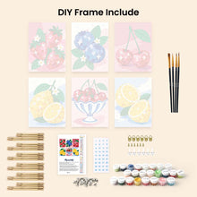 Load image into Gallery viewer, Mini Paint by Numbers Set 15x20cm (6 pieces) - Disco Fruit