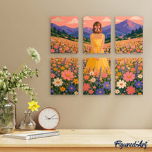 Load image into Gallery viewer, Mini Paint by Numbers Set 15x20cm (6 pieces) - Dreamy Wildflower Meadow